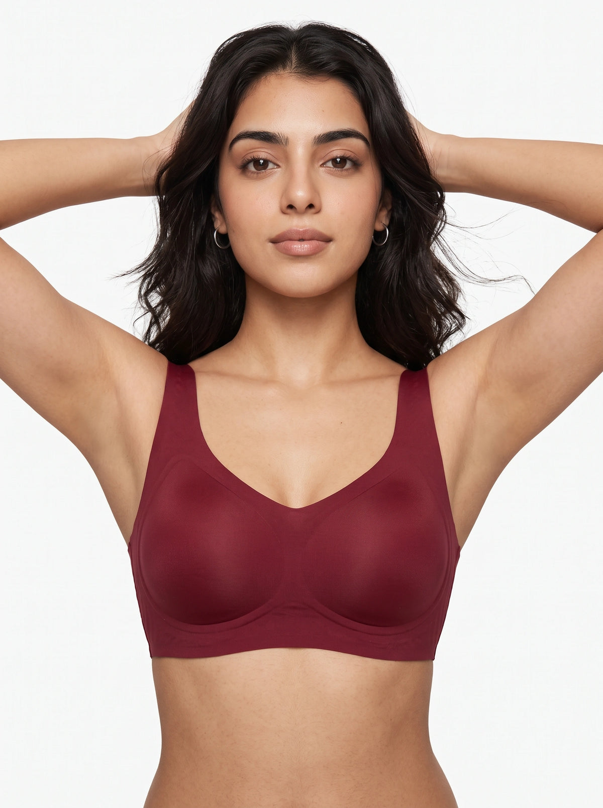 Seamless Padded Bra - Aira - Maroon