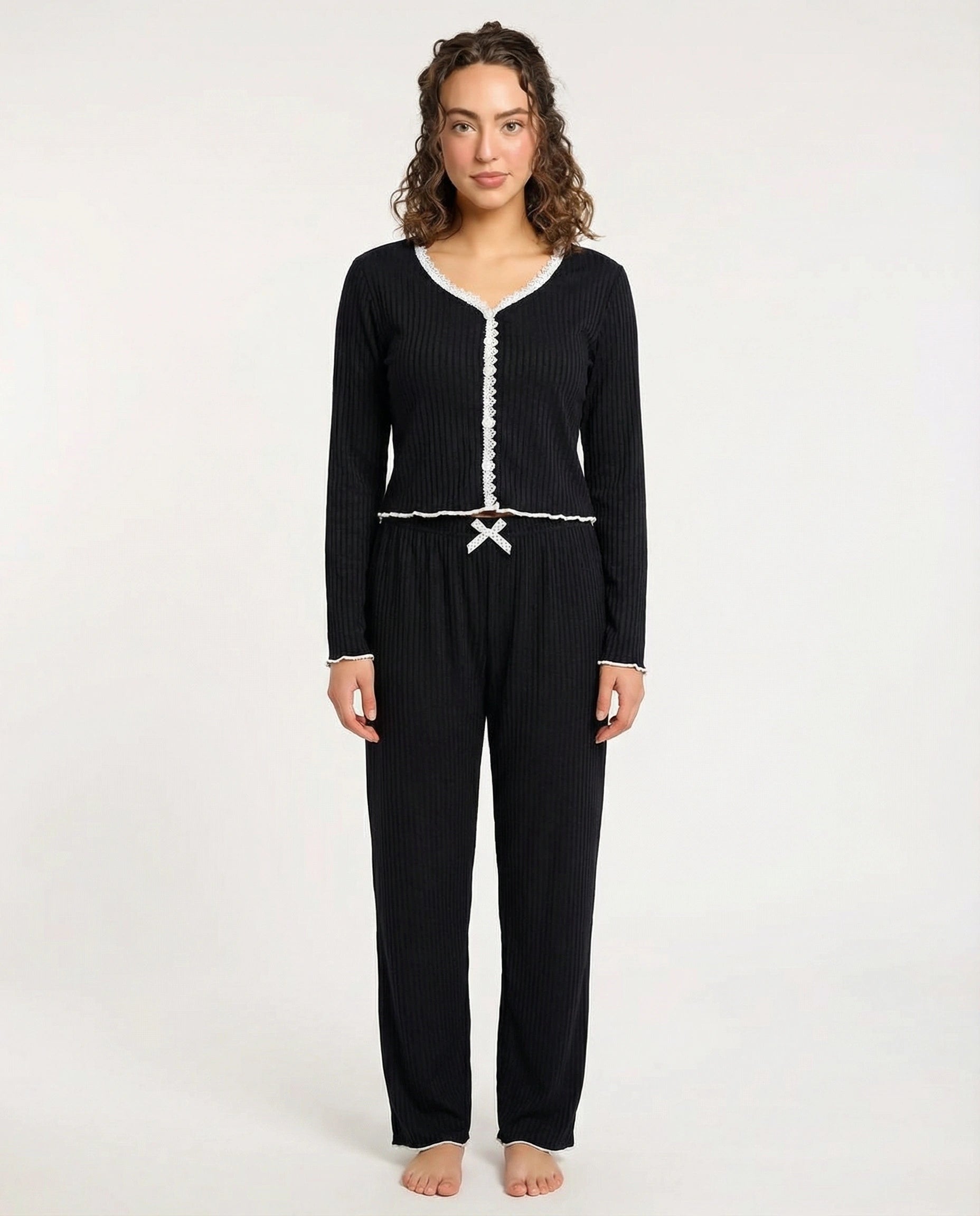 Cotton PJ Set - Midnight Comfort - Black