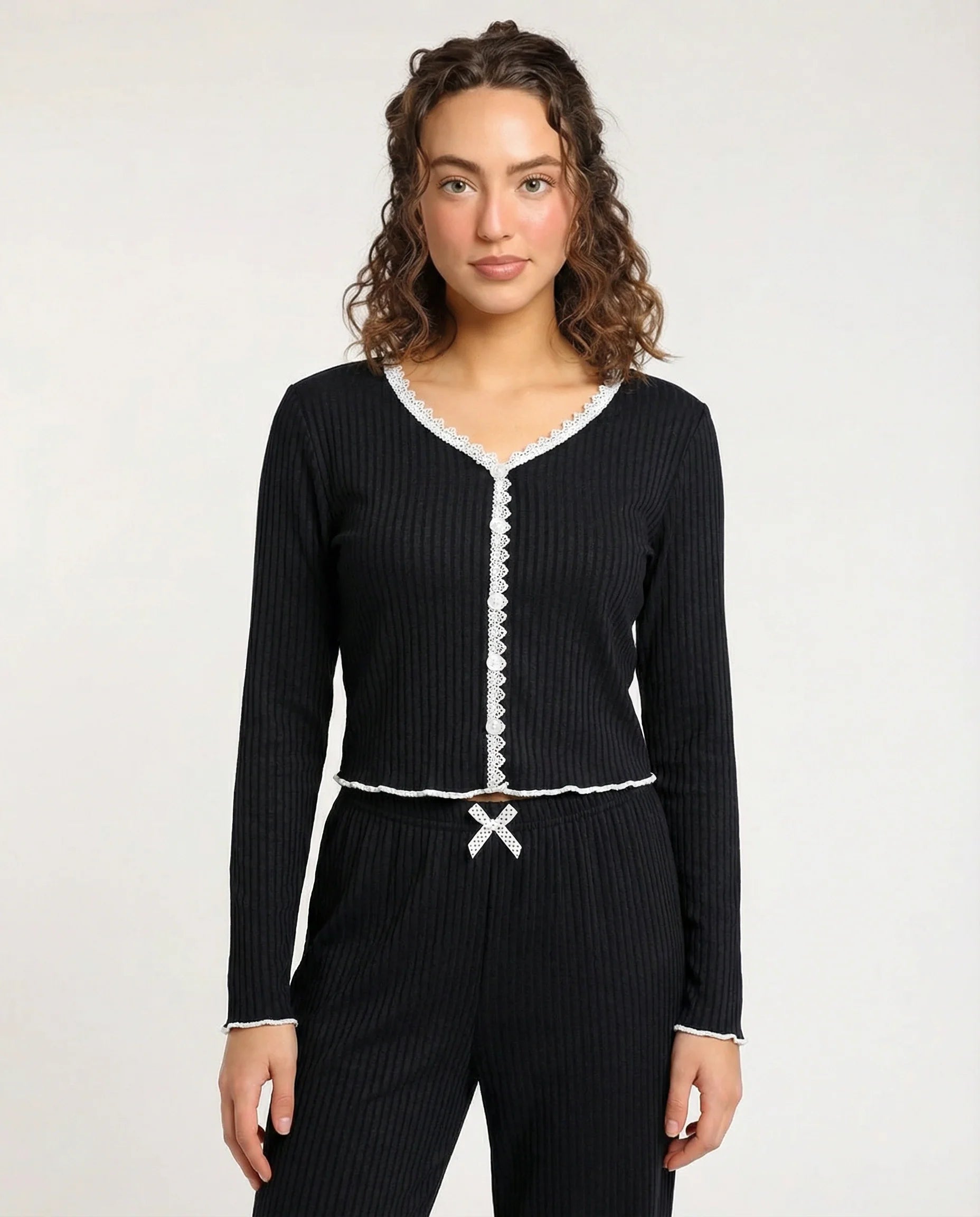 Cotton PJ Set - Midnight Comfort - Black