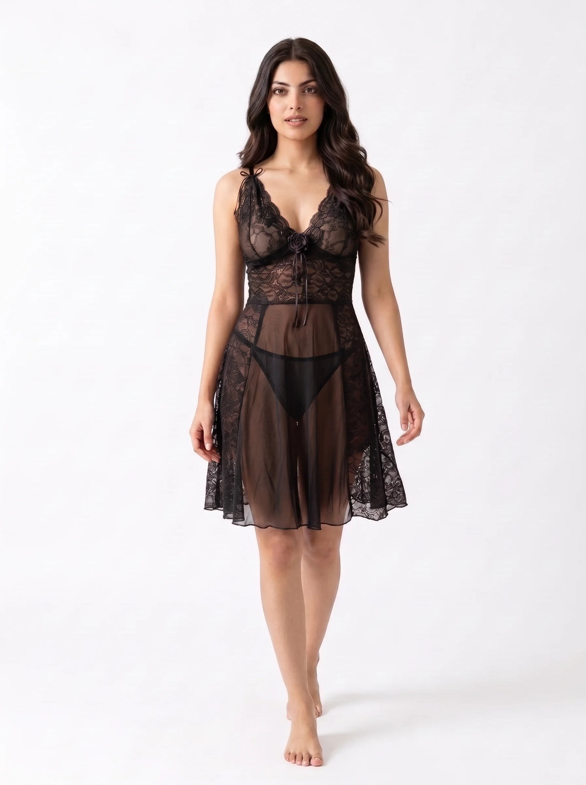 Babydoll Lingerie  - Midnight Rose