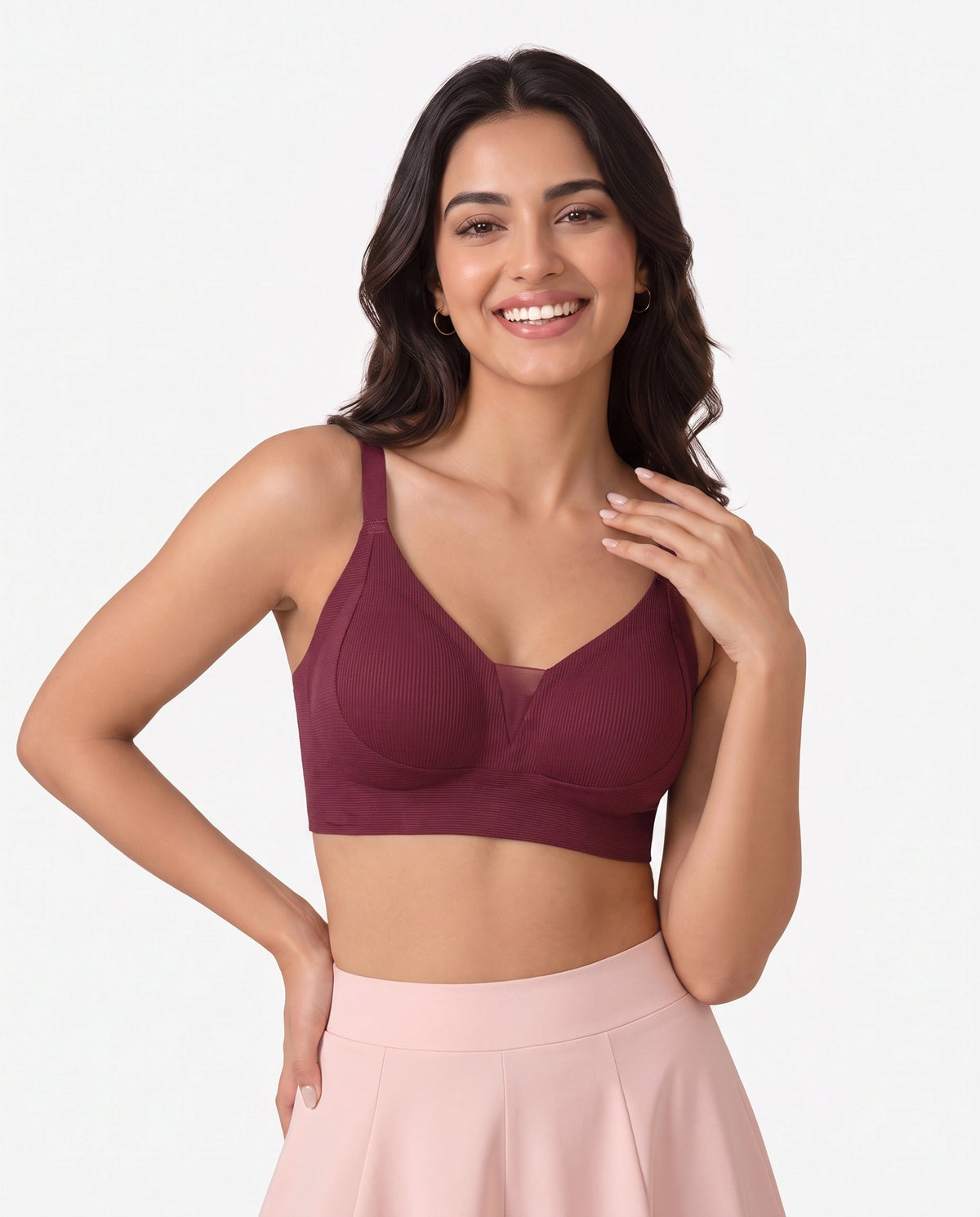 Seamless Padded Bra - Mira - Maroon