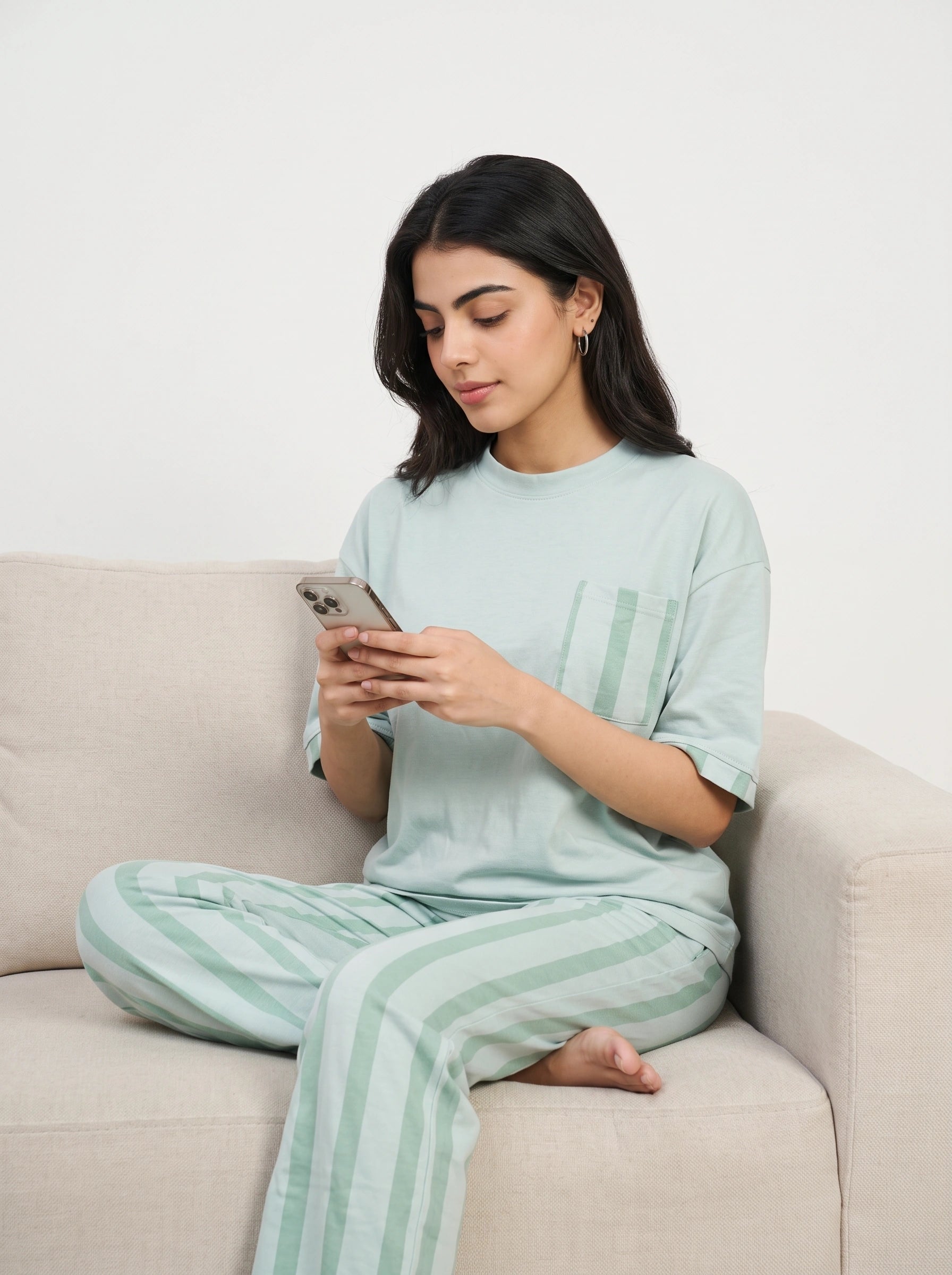 Cotton PJ Set - Mint Breeze