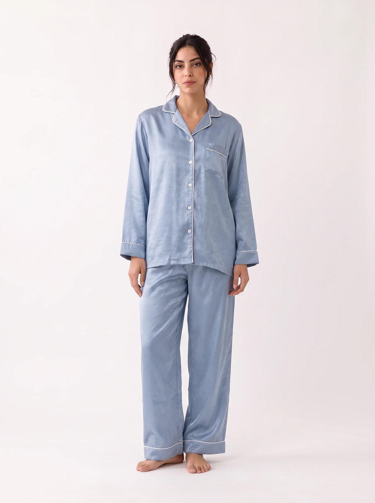 Velvet Silk PJ Set - Blue