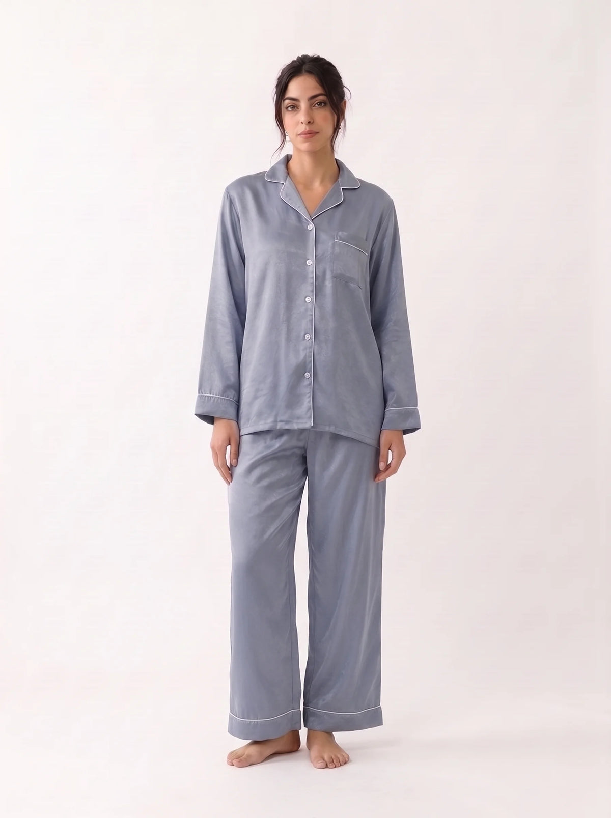Velvet Silk PJ Set - Grey