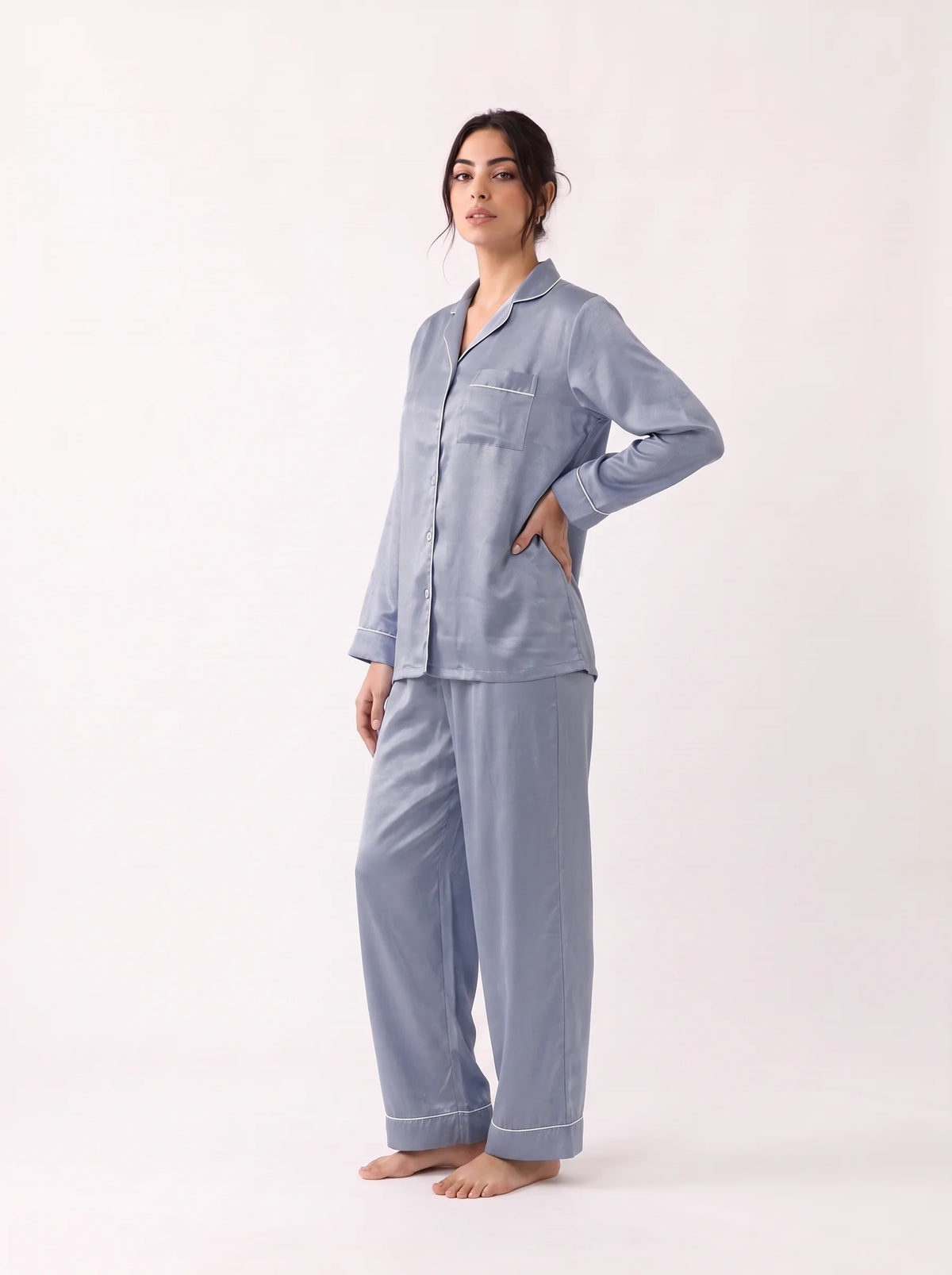 Velvet Silk PJ Set - Grey