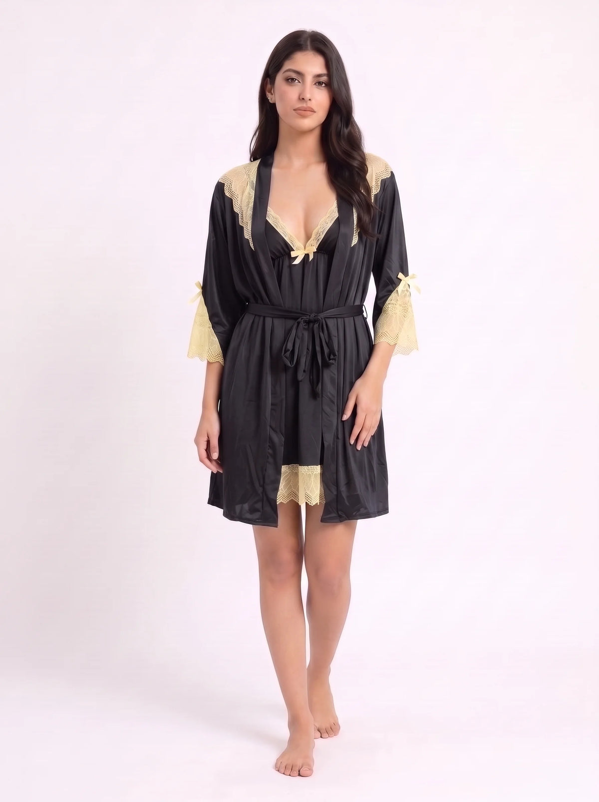 Gown Set - Moira Lace - Black