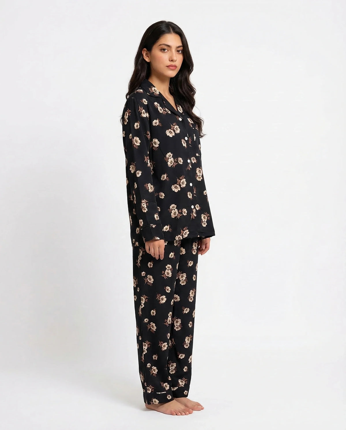 Linen Pajama Suit - Moonlight Petal