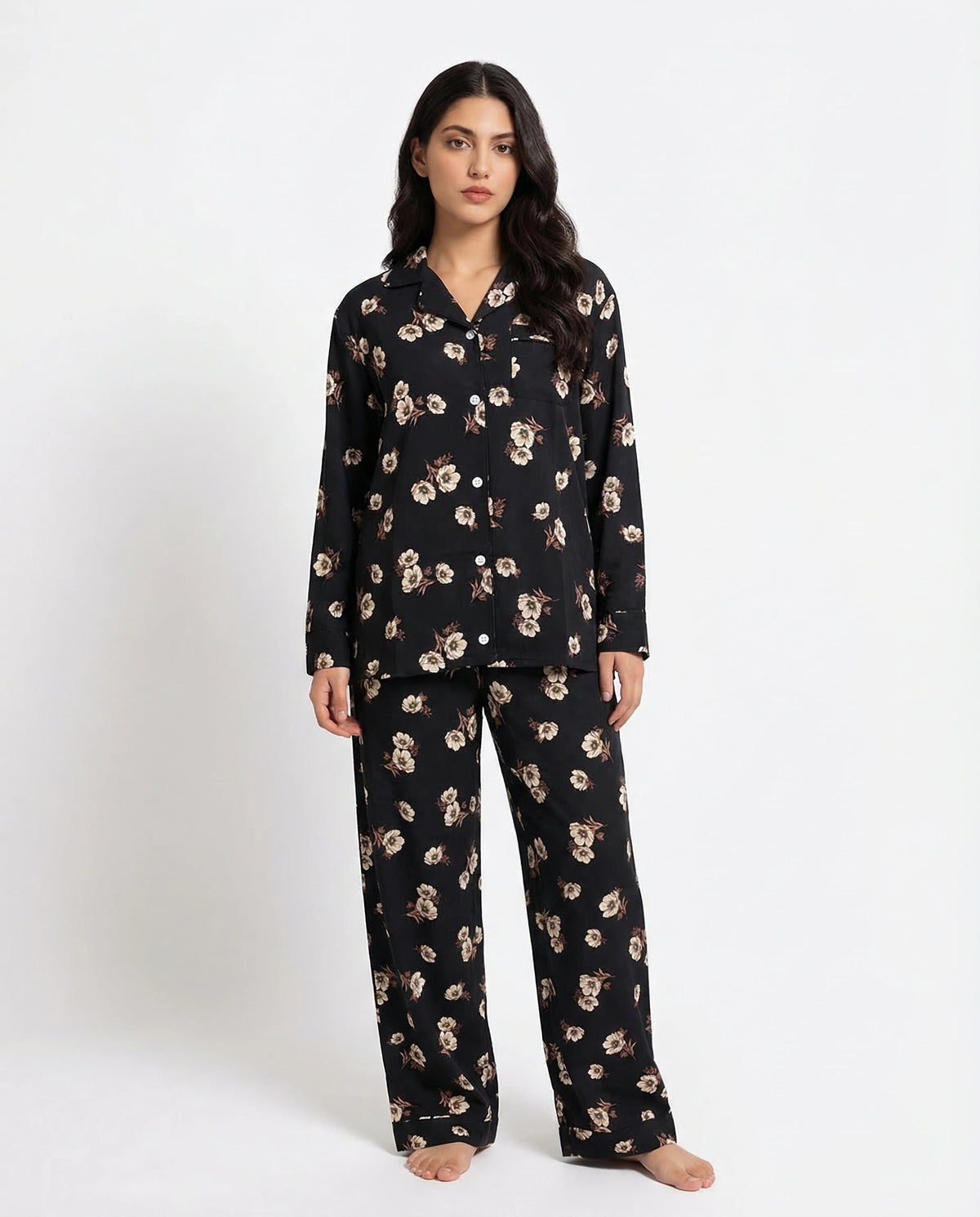 Linen Pajama Suit - Moonlight Petal