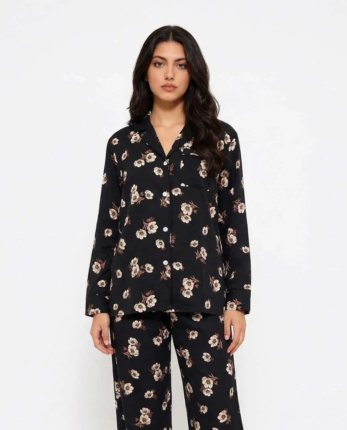 Linen Pajama Suit - Moonlight Petal