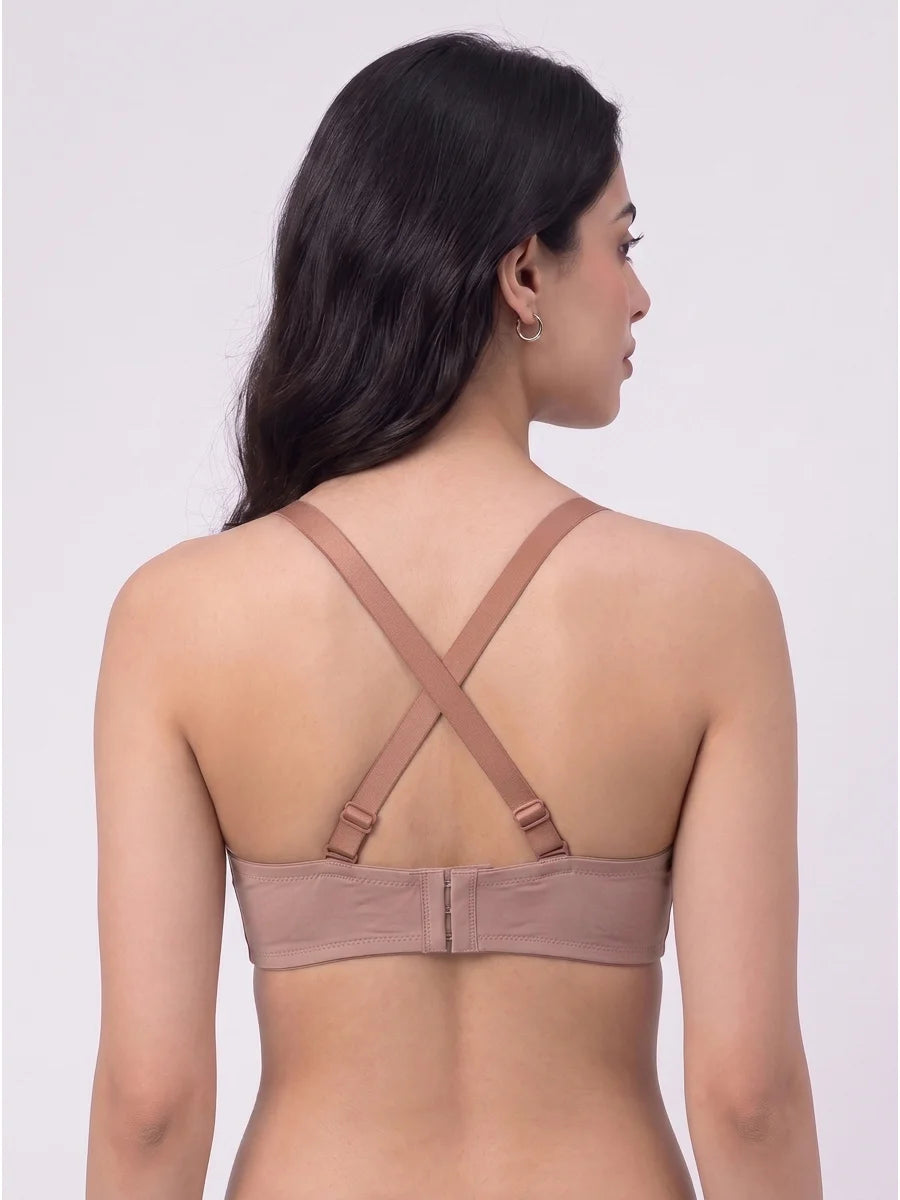 Padded Non Wired T-Shirt Bra - Nancy - Brown