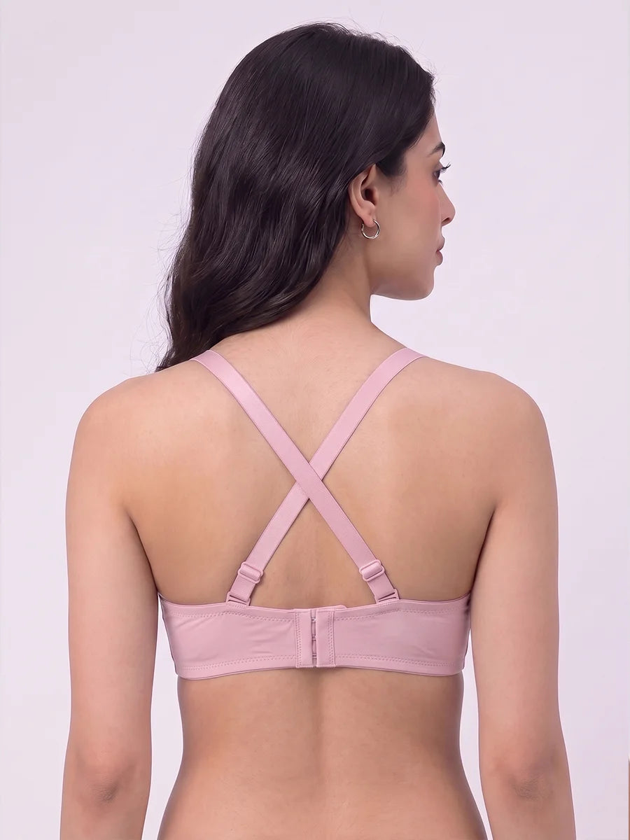 Padded Non Wired T-Shirt Bra - Nancy - Pink