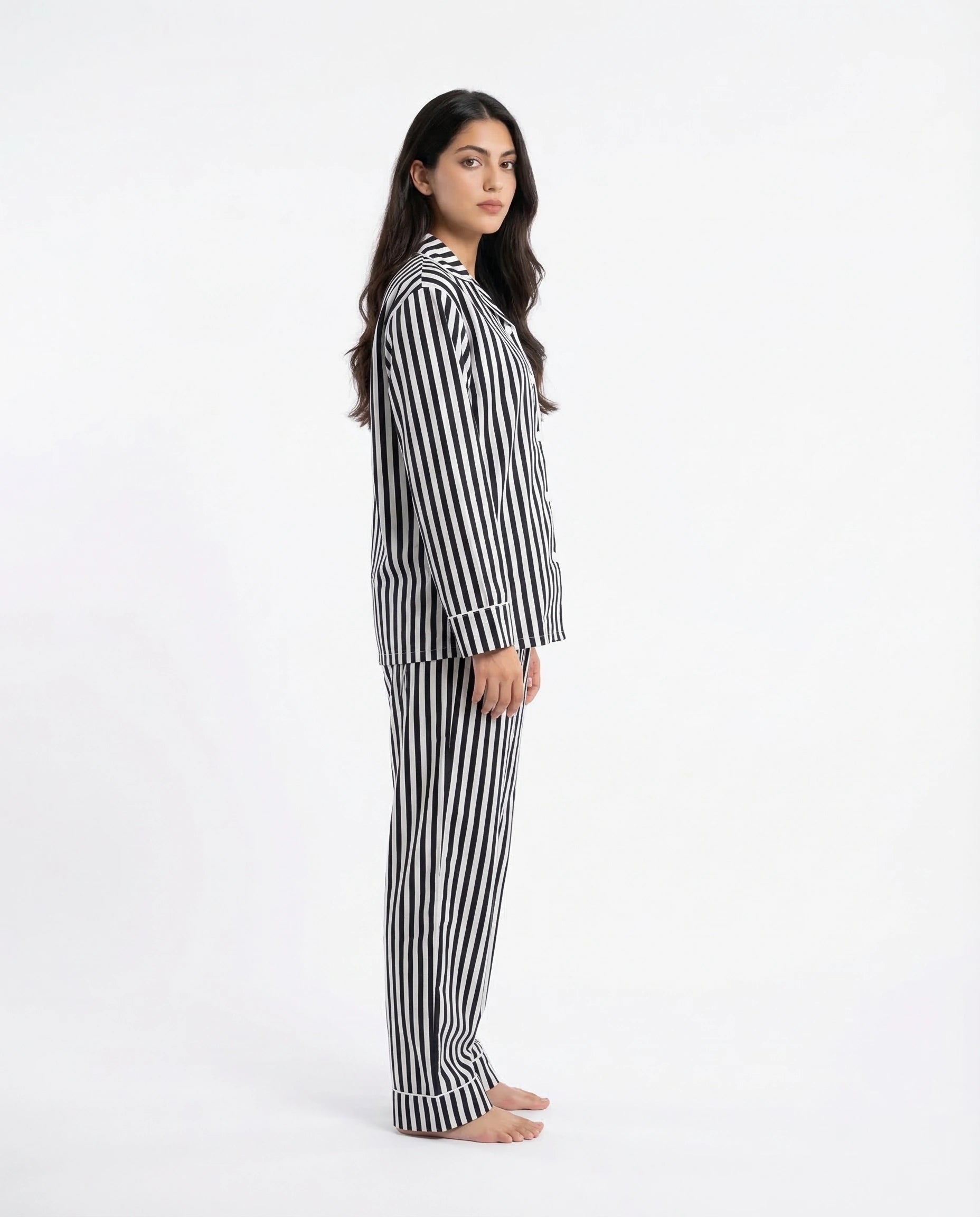 Linen Pajama Suit - Noir Chic - Black