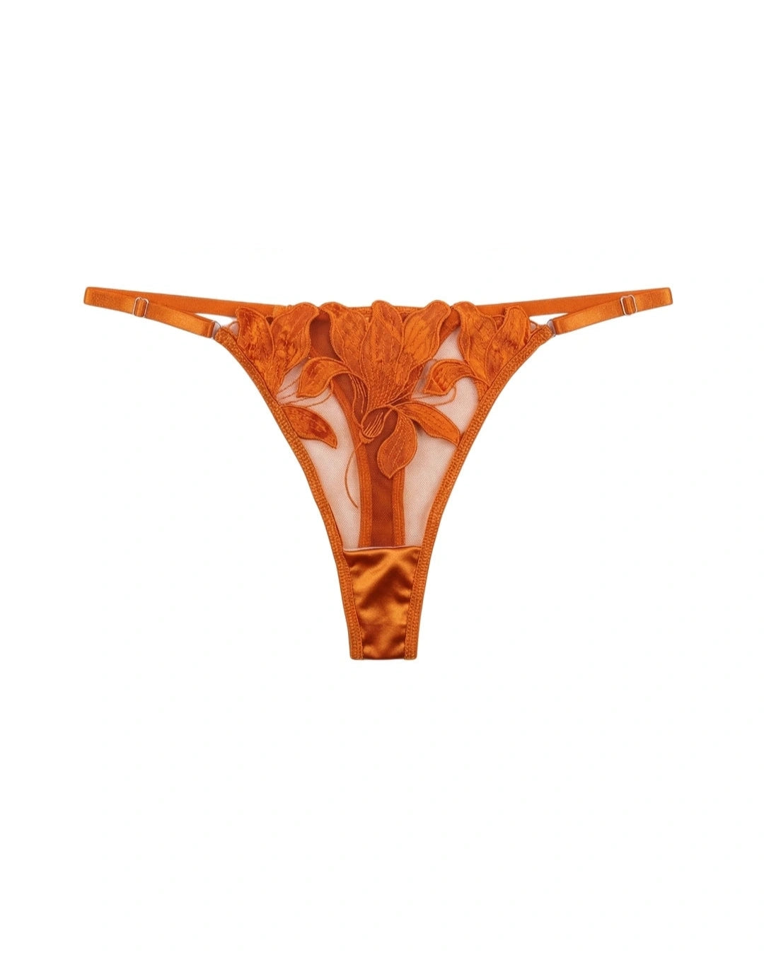Non Padded Bra Set - Roselle Bloom - Rust
