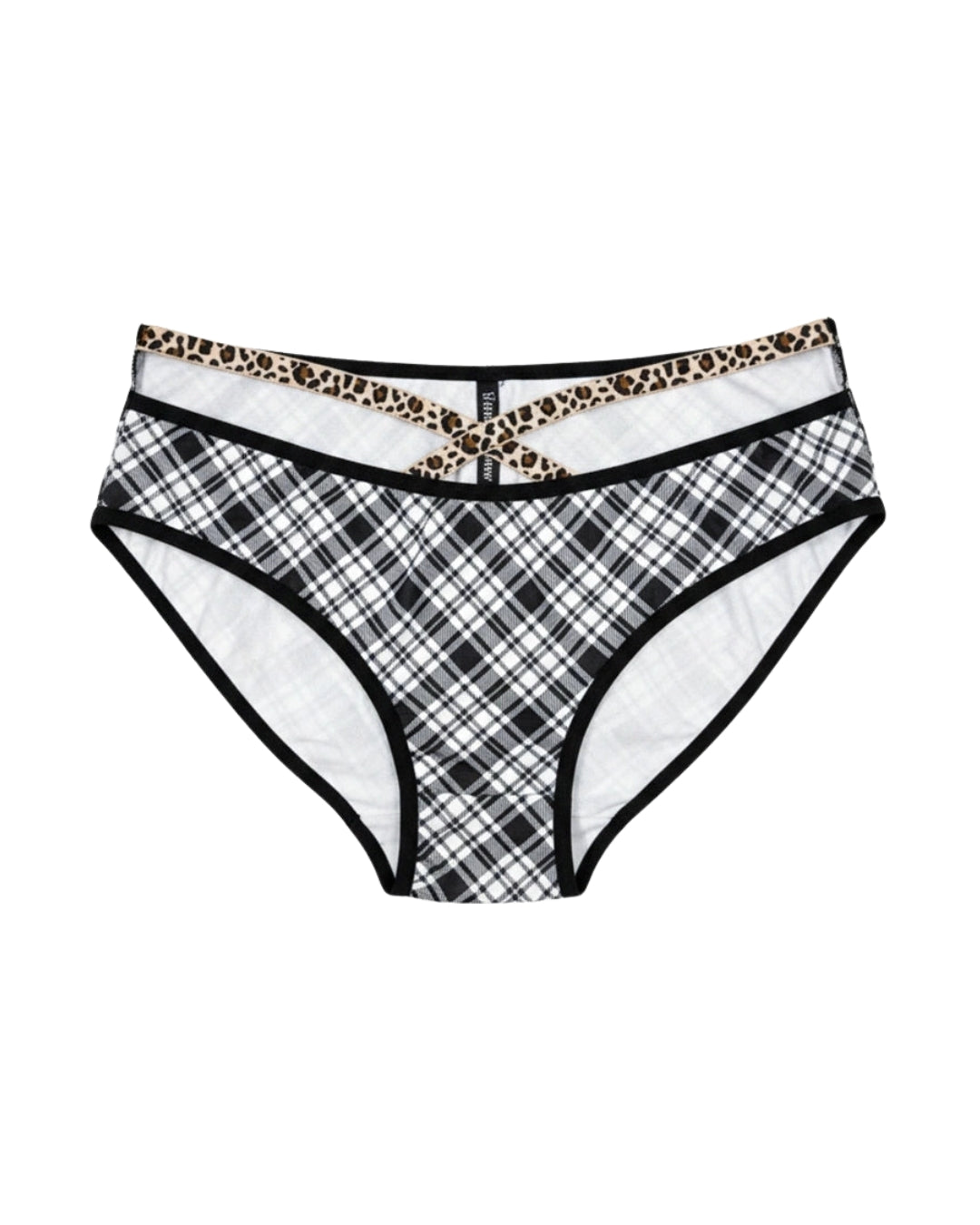 Padded Bra Set - Checked Strap - Grey