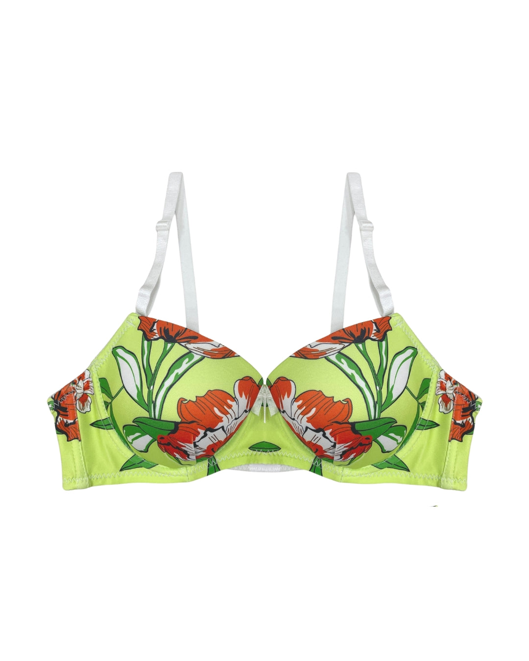 Padded Bra Set - Green Floral
