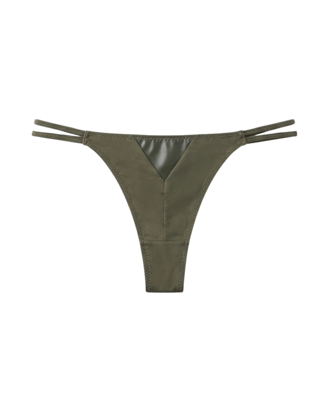 Padded Bra Set - Leather Fit - Green