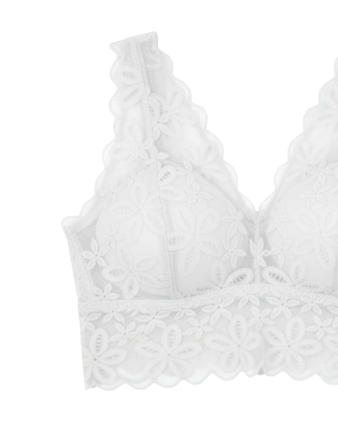 Padded Bralette - Lace Flux - White