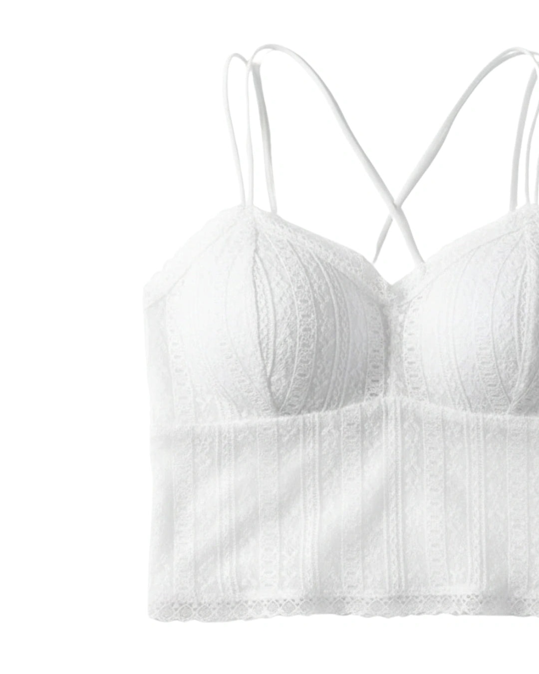 Padded Bralette - Mesh Stride - White