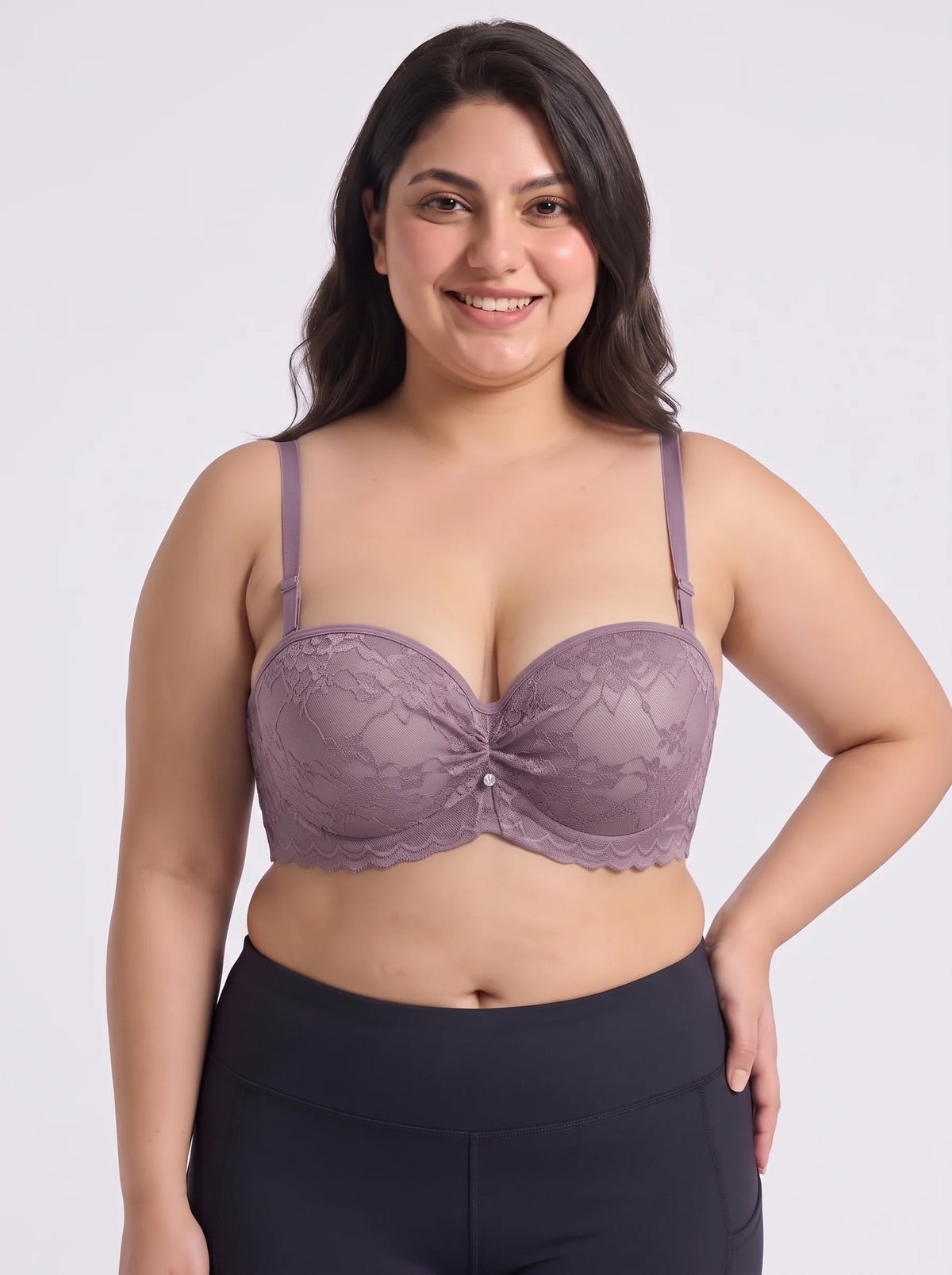 Padded Underwired Push-up Bra - Flowia - Purple