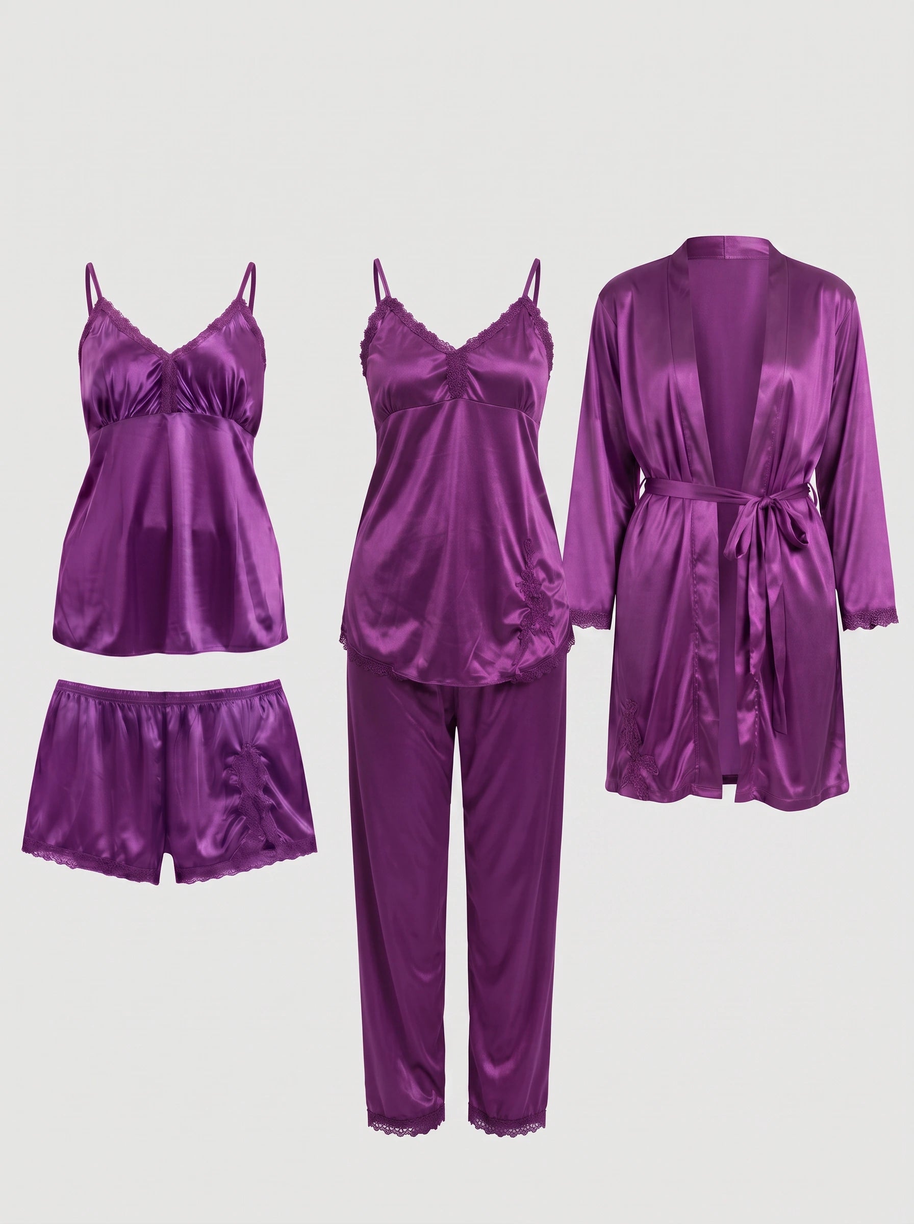 Royal Bridal Silk 5pcs Nightgown set