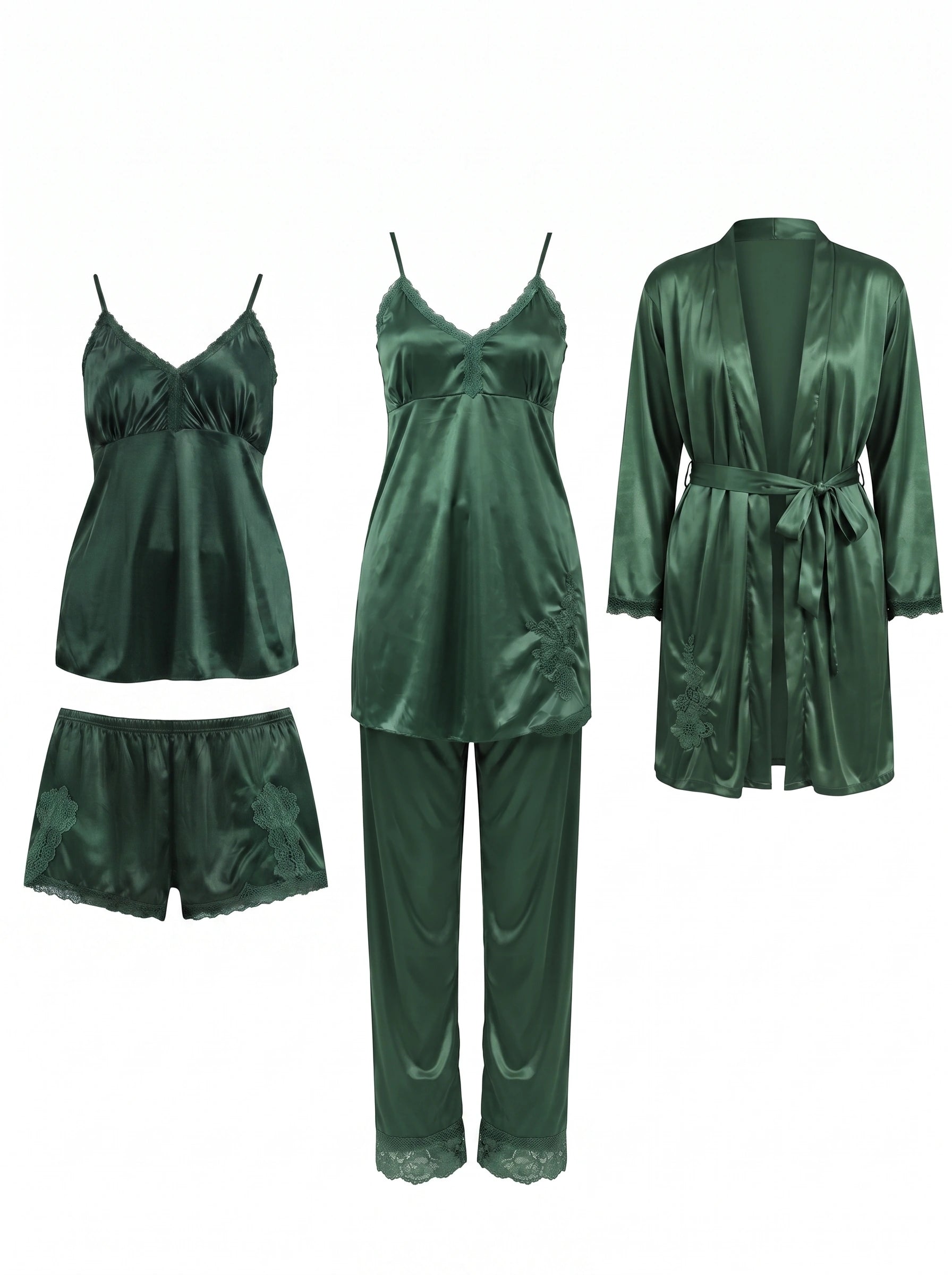 Royal Bridal Silk 5pcs Nightgown set