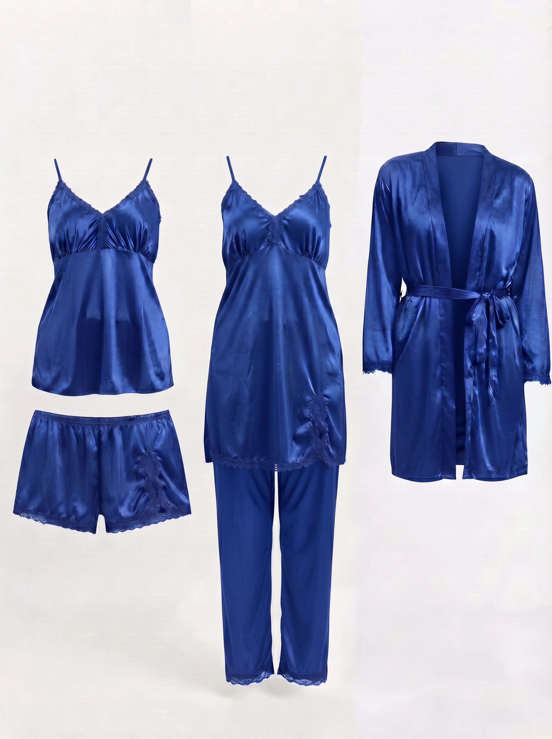 Royal Bridal Silk 5pcs Nightgown set