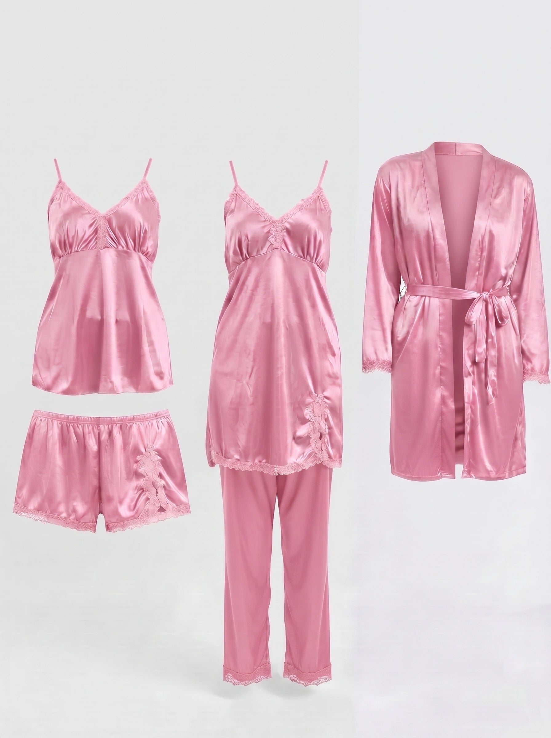 Royal Bridal Silk 5pcs Nightgown set