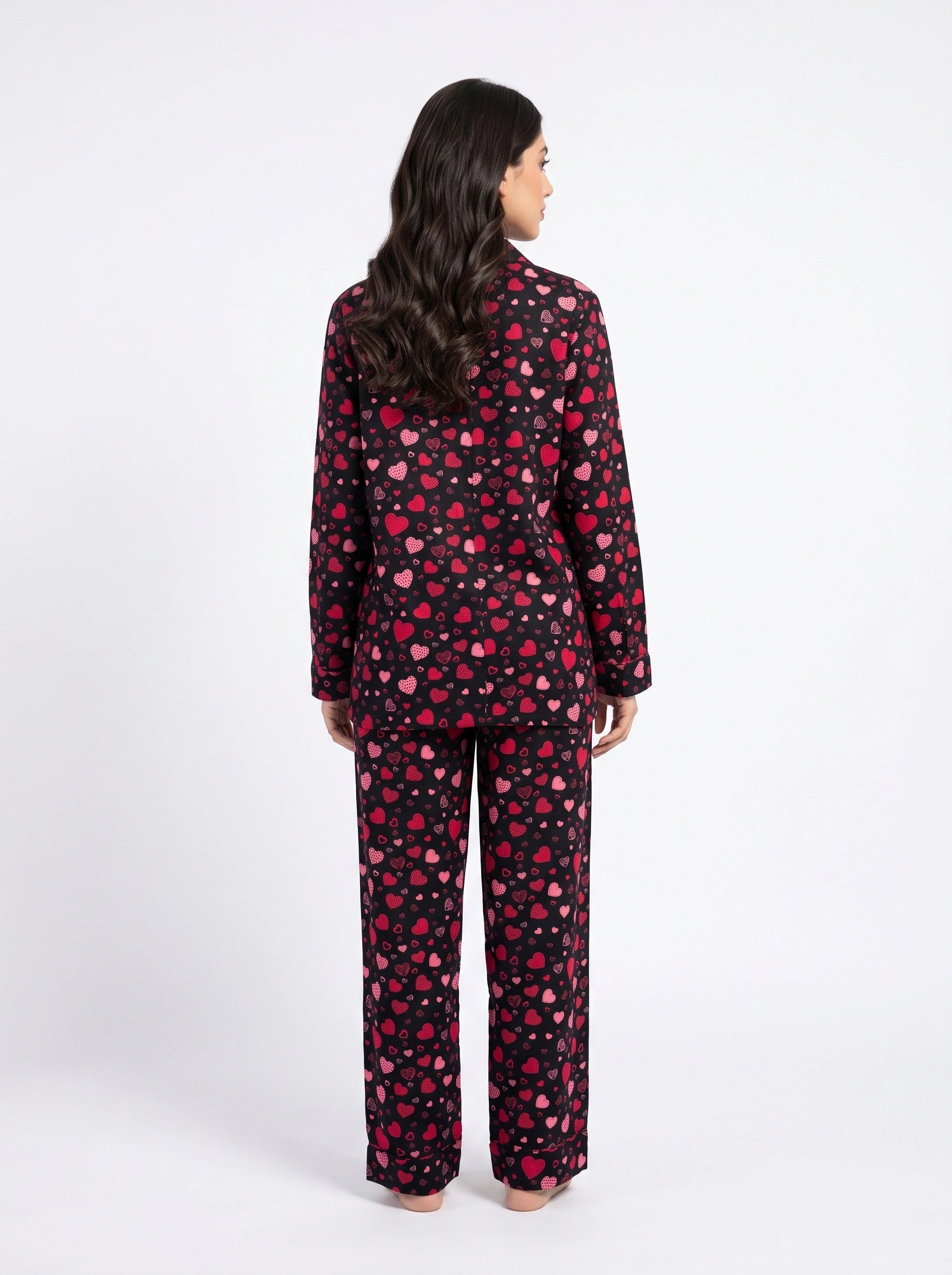 Linen PJ Set - Red Heart