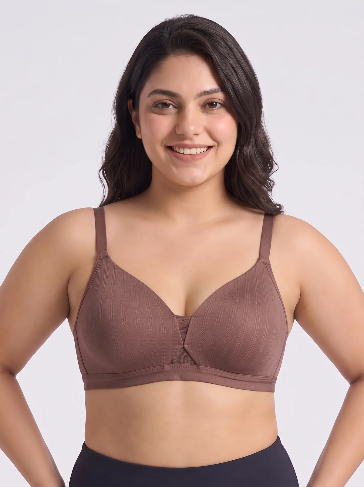 Padded Non-Wired T-Shirt Bra - Reem - Light Brown