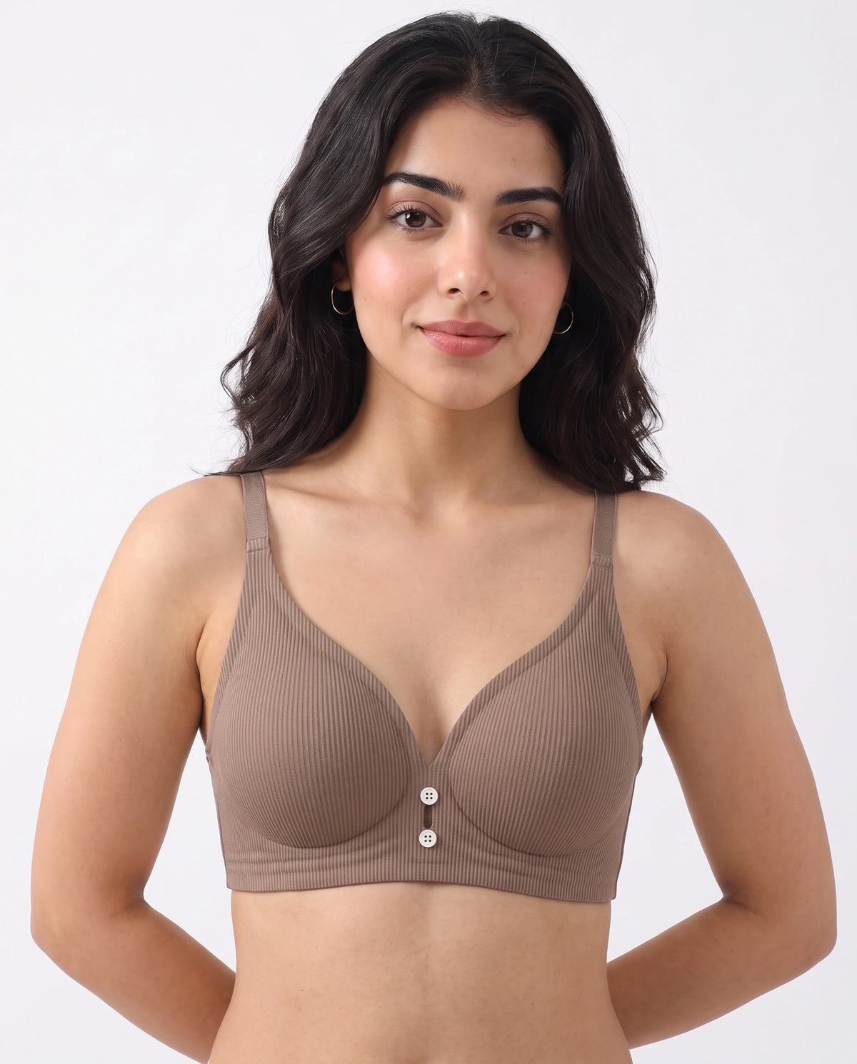 Seamless Padded Bra - Rina - Light Brown