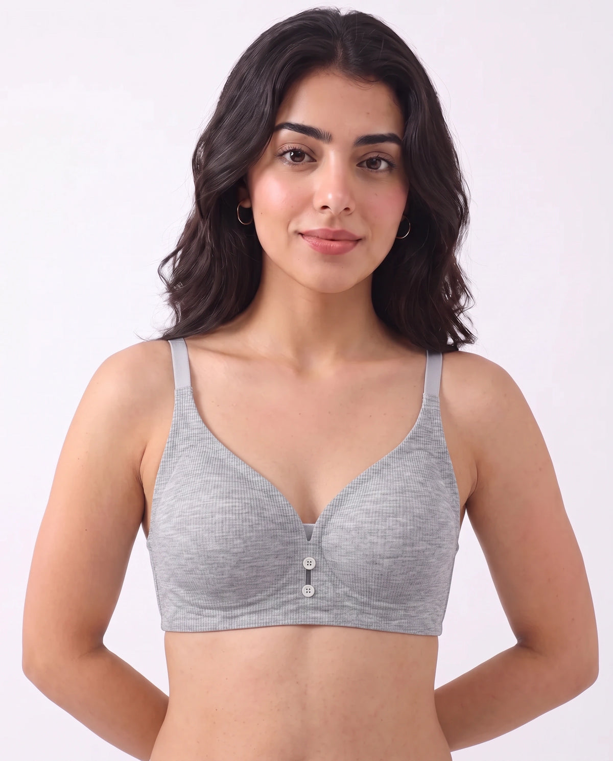 Seamless Padded Bra - Rina - Grey