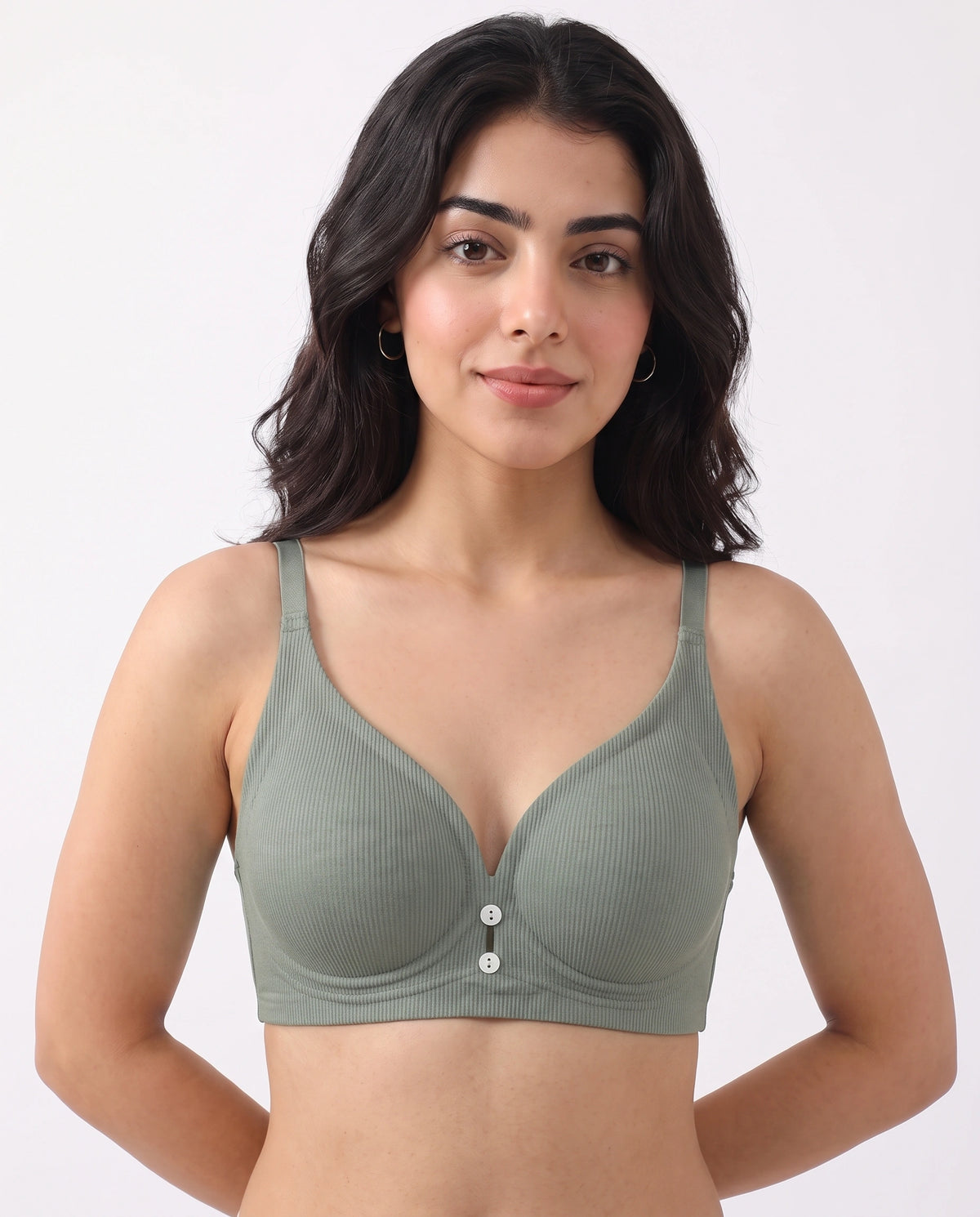 Seamless Padded Bra - Rina - Olive Green