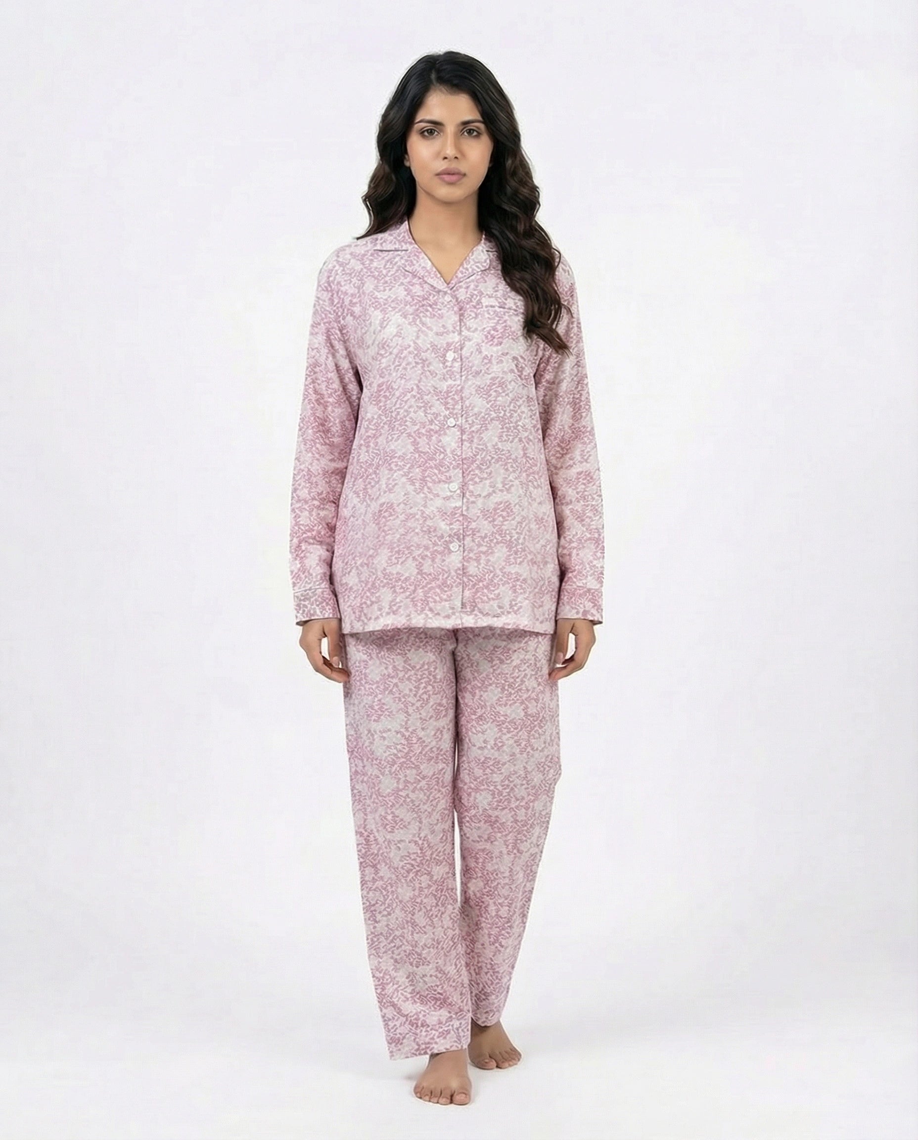 Linen Pajama Suit - Rose Cloud