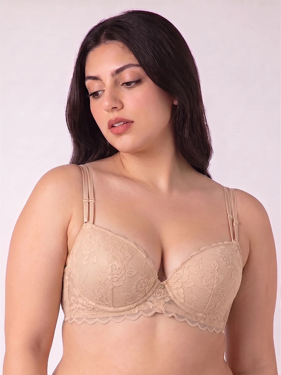 Padded Push-up Bra - Rose - Skin