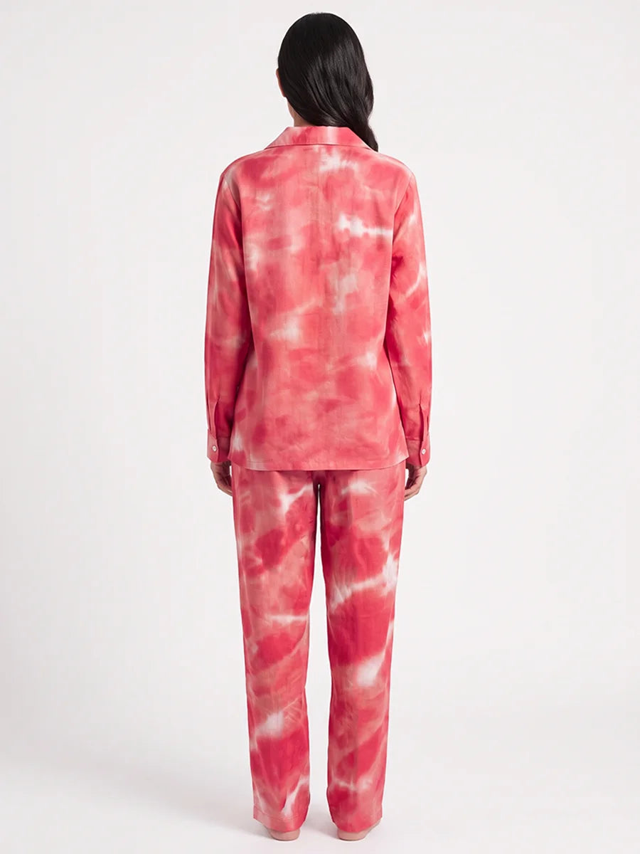 Linen Pajama Suit - Rose Dusk