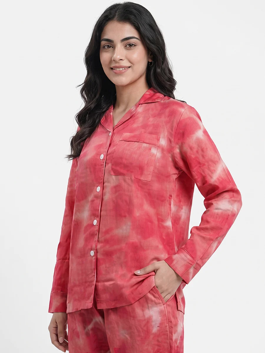 Linen Pajama Suit - Rose Dusk