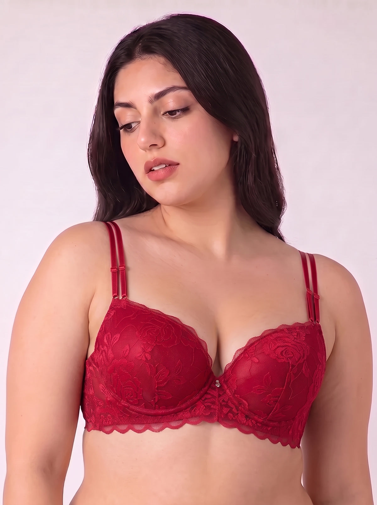 Padded Push-up Bra - Rose - Maroon