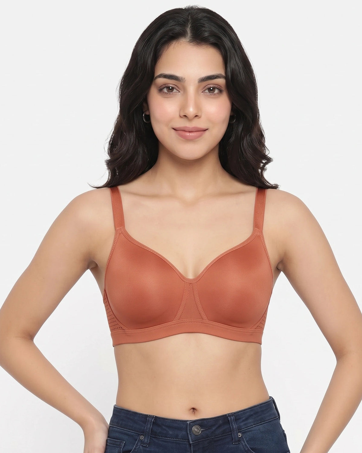 Light Padded T-Shirt Bra - kylie - Rust