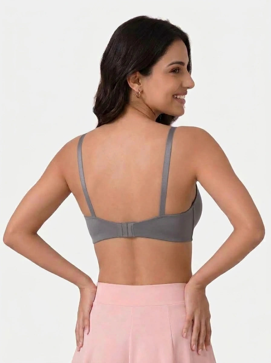 Plus Size Padded Bra - Softessa - Charcoal