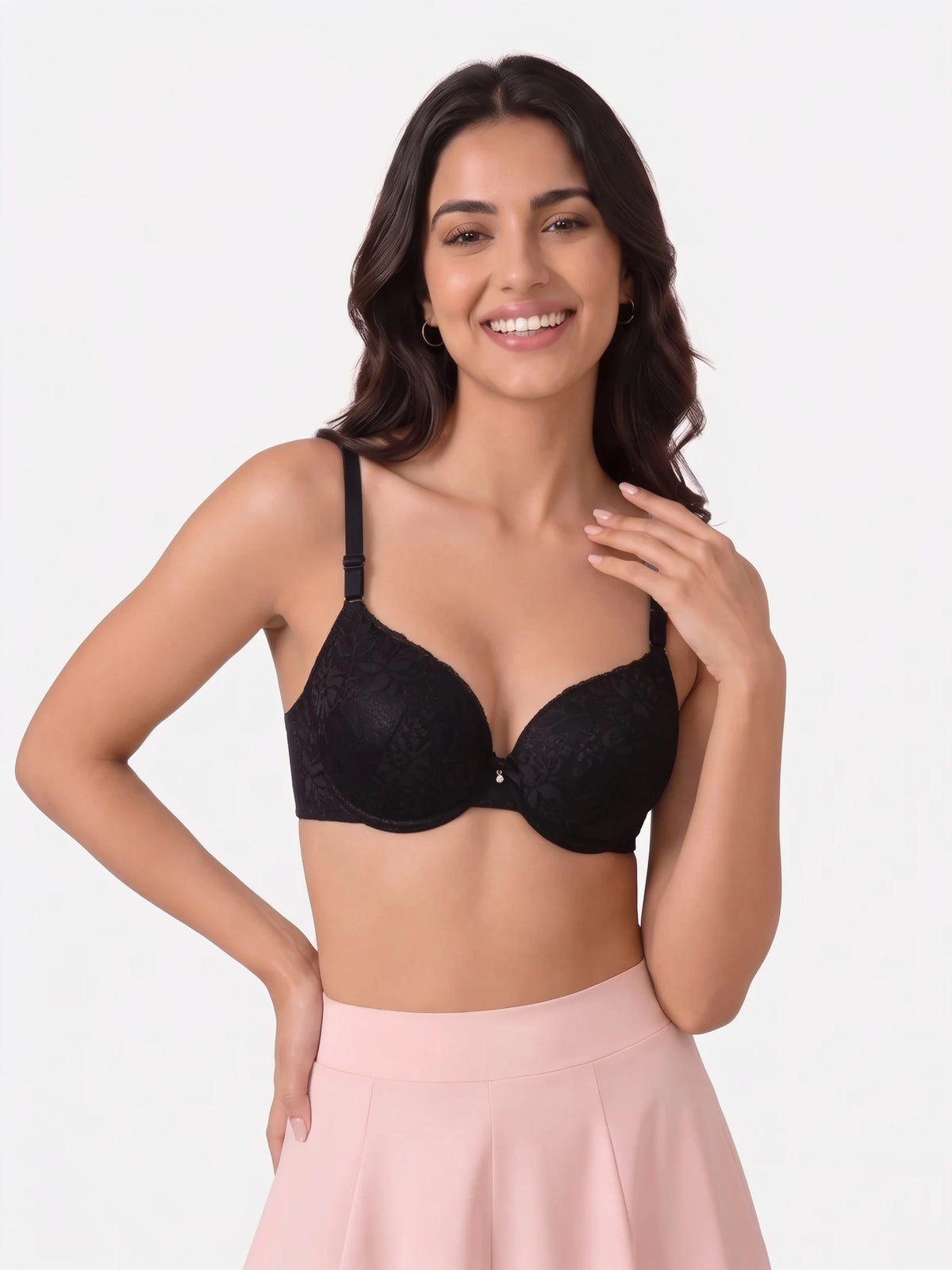 Plus Size Padded Bra - Softessa - Black