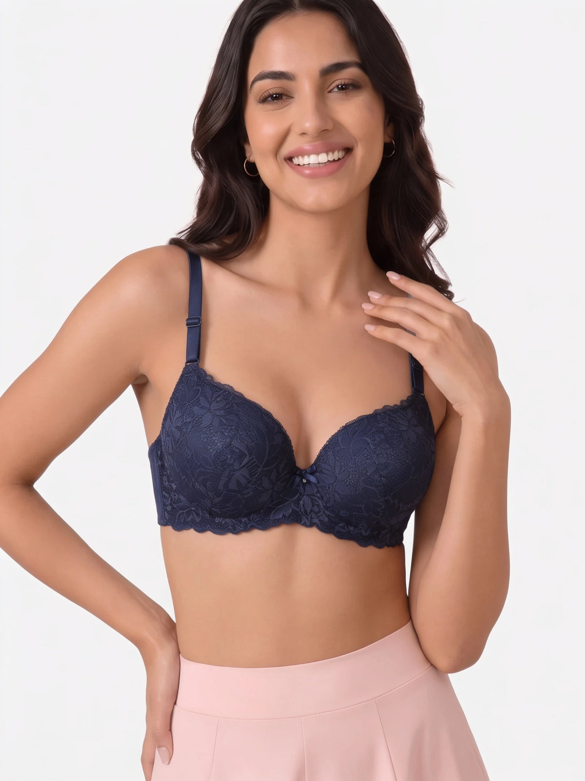 Plus Size Padded Bra - Softessa - Blue