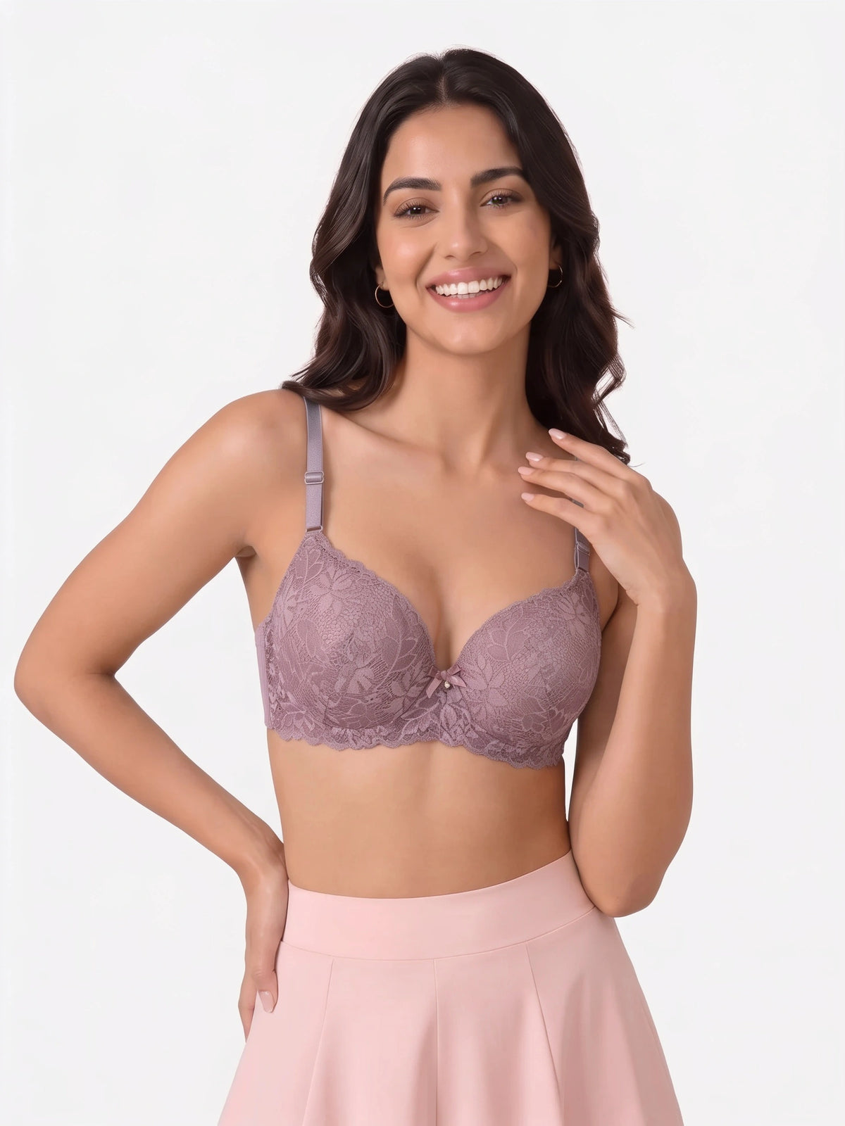 Plus Size Padded Bra - Softessa - Purple