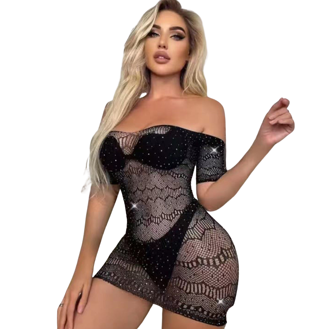Sajiero Off Shoulder Half Body Stocking