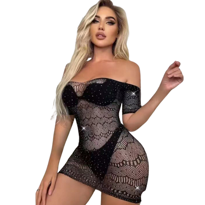 Sajiero Off Shoulder Half Body Stocking