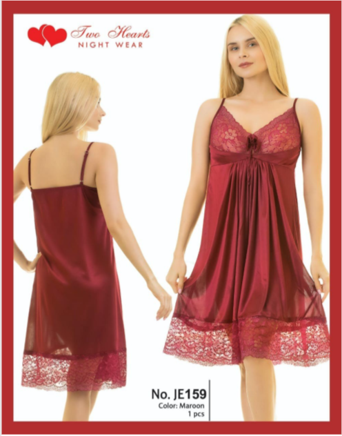 1 Piece Silk Short Nightwear For Girls & Women