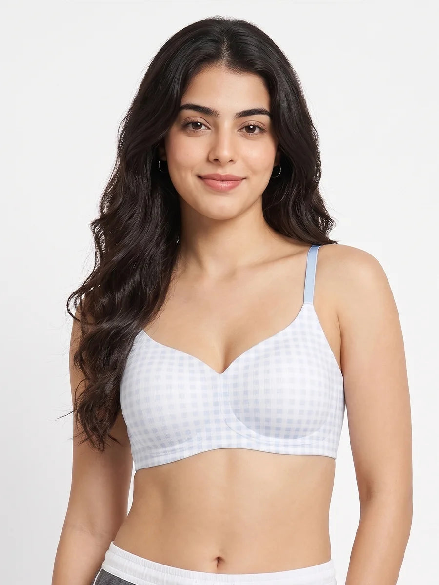 Seamless Padded Bra - Silque - Blue