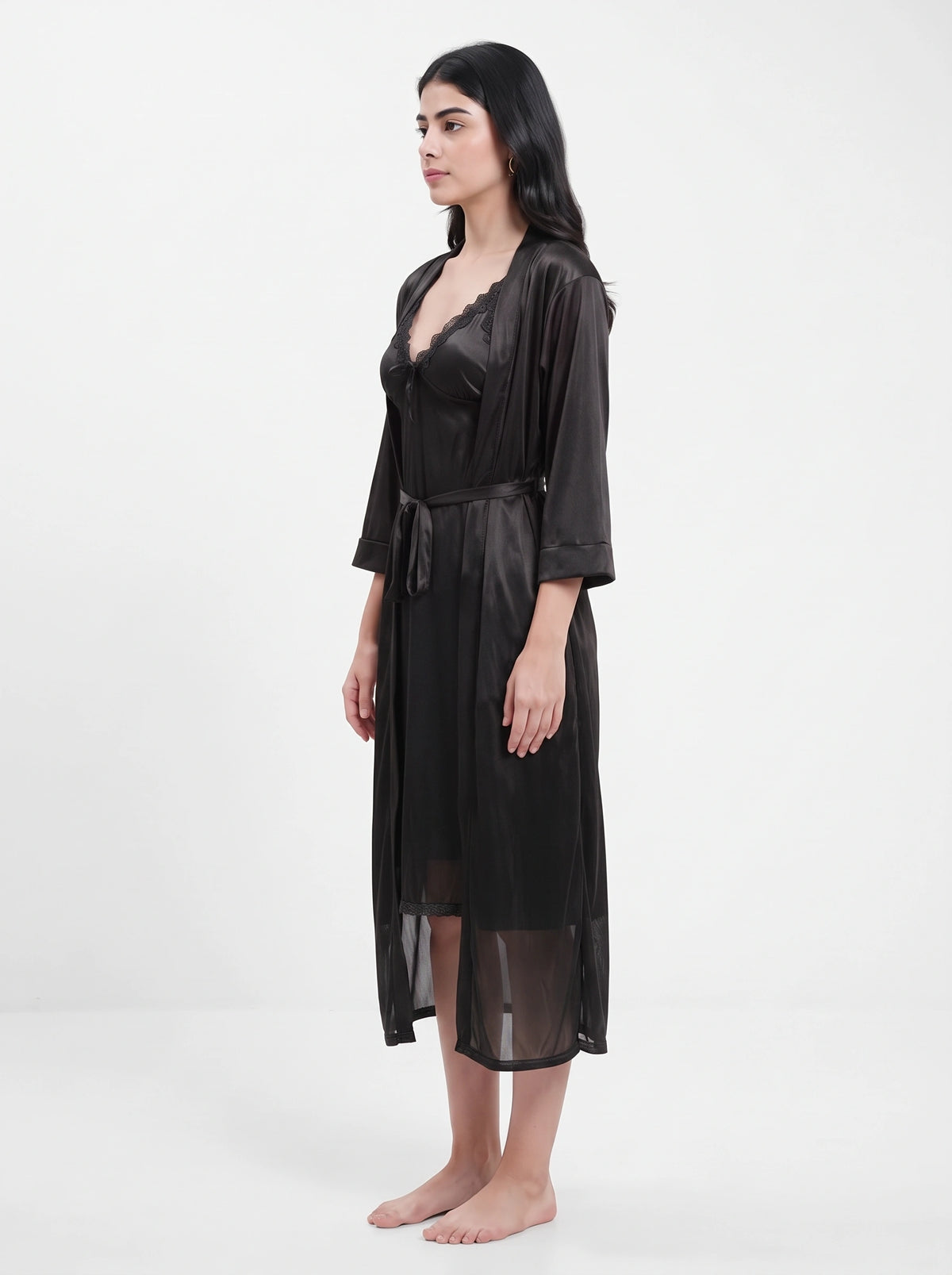 Gown Set - Sera Silk - Black