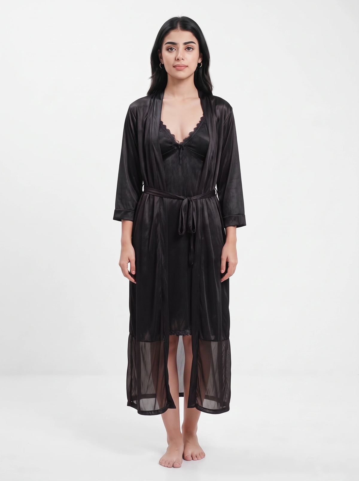 Gown Set - Sera Silk - Black