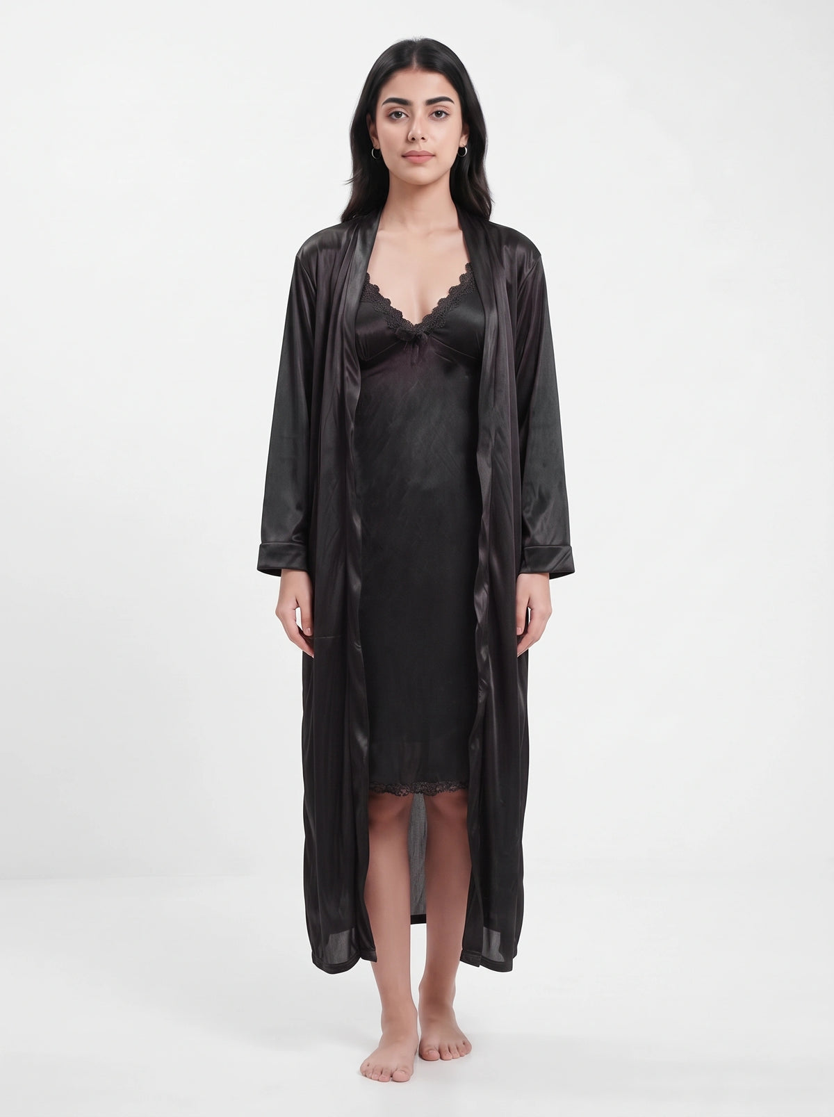 Gown Set - Sera Silk - Black