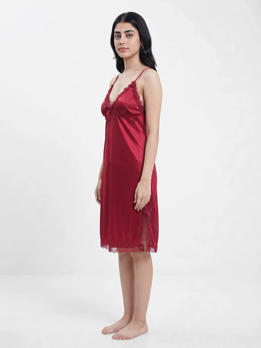 Gown Set - Sera Silk - Maroon